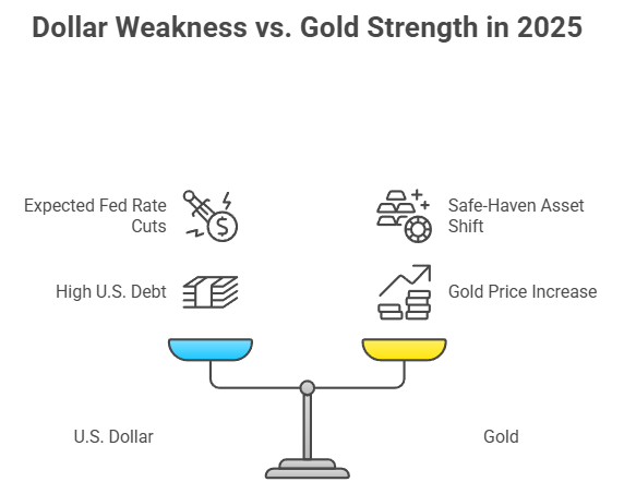 weak dollar strong gold relationship